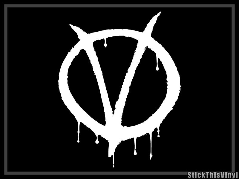 for Vendetta Letter V Movie Logo Decal Sticker (2x)  