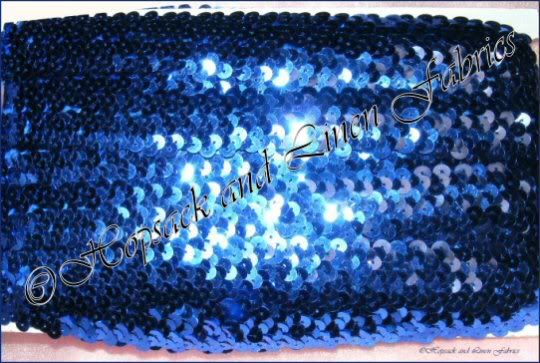 2m SEQUIN ELASTIC STRETCH TRIM 20mm 19mm ¾ ALL COLOURS  