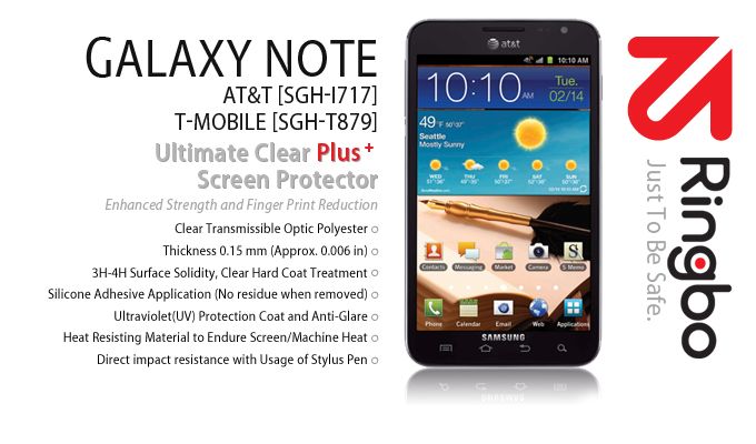 Rearth Samsung Galaxy Note US Version Screen Protector [Ultimate Clear 