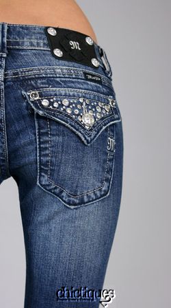 Miss Me Jeans Crystal Studs & Stones DK 93 Denim Boot Cut JW5141B8 Sz 
