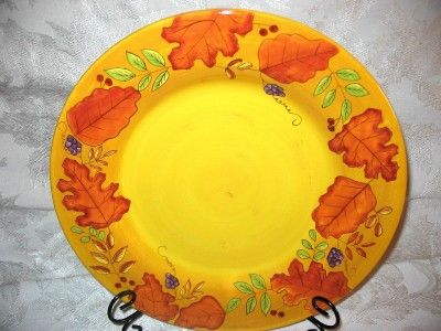 New LAURIE GATES WARE Autumn Leaves Gold Dinner Plate  