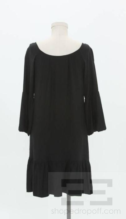 DVF Diane von Furstenberg Black Silk Long Sleeve Dress Size 2  