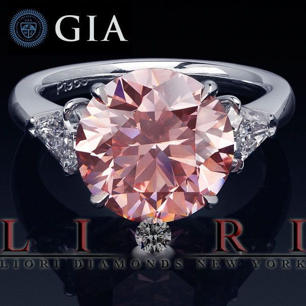  GIA CERTIFIED FANCY INTENSE PINK DIAMOND ENGAGEMENT RING IN PLATINUM
