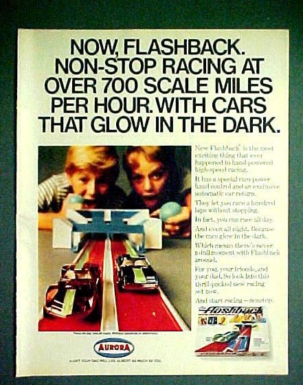   Flashback Corvette~Olds 442 Slot Car Glow in Dark FLASHBACK Toy AD