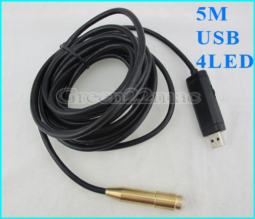 Waterproof USB Inspection Camera Endoscope Pipe Cam 5m  