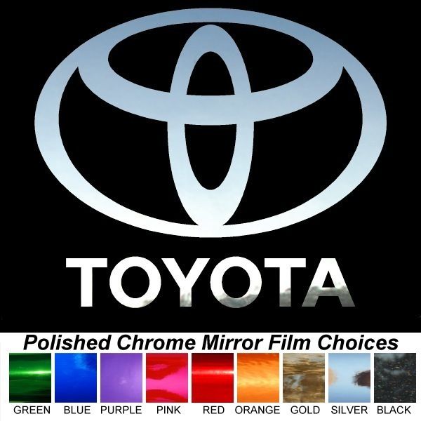 Toyota Logo 8 inch Polished Chrome Auto Sticker Decals  