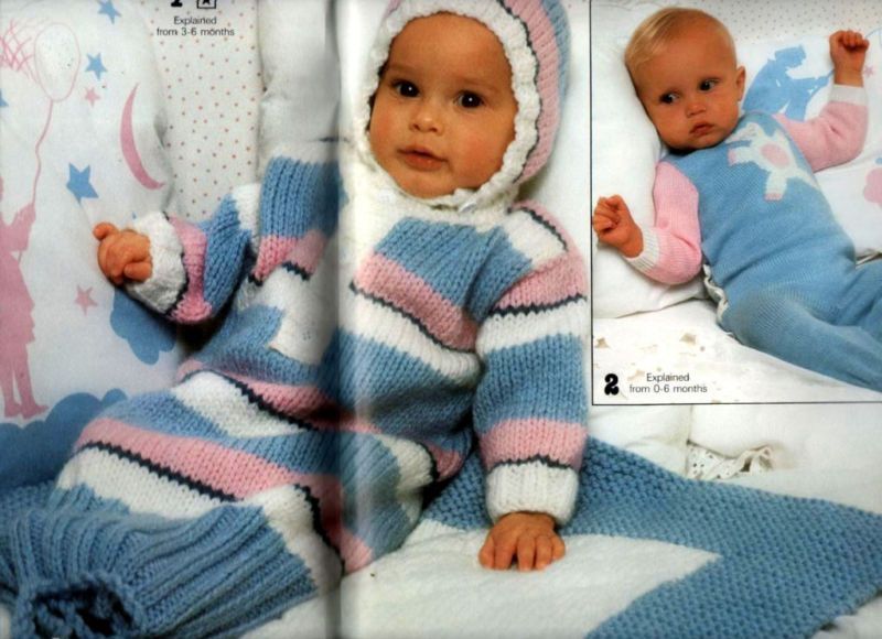 Phildar Knitting Crochet Pattern Baby Layette Blanket  