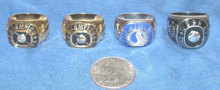 Lot of 4 USSSA Baseball Championship Rings 10 1/4  