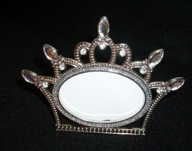 Silver Metal & Clear Gemstones Photo Frame * Princess Crown * Picture 