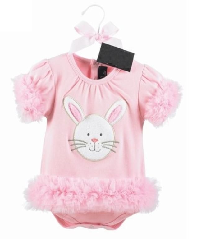 24M) Sweet Baby Girl Easter Bunny Rabbit Tutu Ruffle Vest Dress 