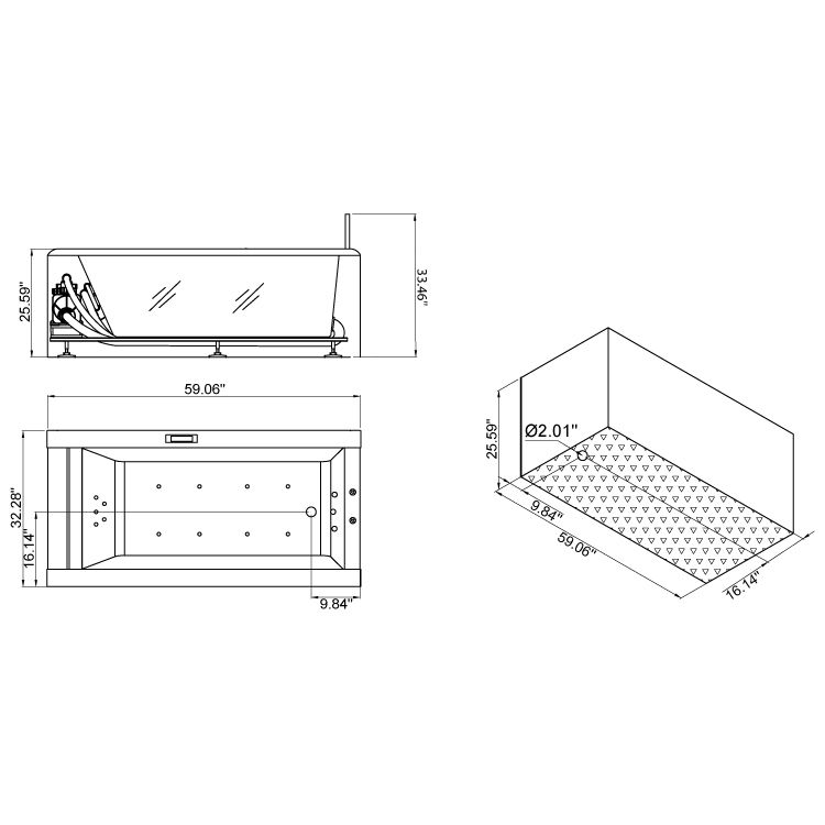   Bath AM152 Platinum Whirlpool Tub Freestanding Bathtub Fixture, White