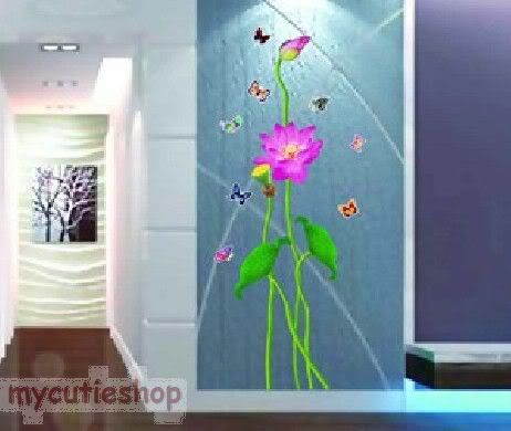 WALL DECAL ART Mural DECOR STICKER Home lotus flower  