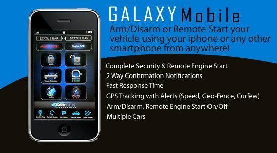   alarm gps tracking remote starter scytek galaxy mobile 500 security