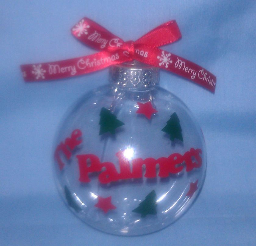 Personalized fillable unbreakable Christmas Ornament   you can design 